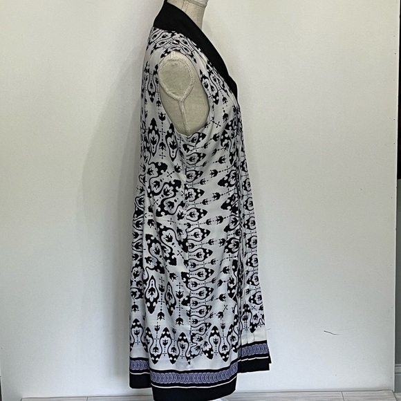 Nicole by Nicole Miller Sleeveless V-neck Button Front Damask Midi Dress; 14 - Picture 8 of 15